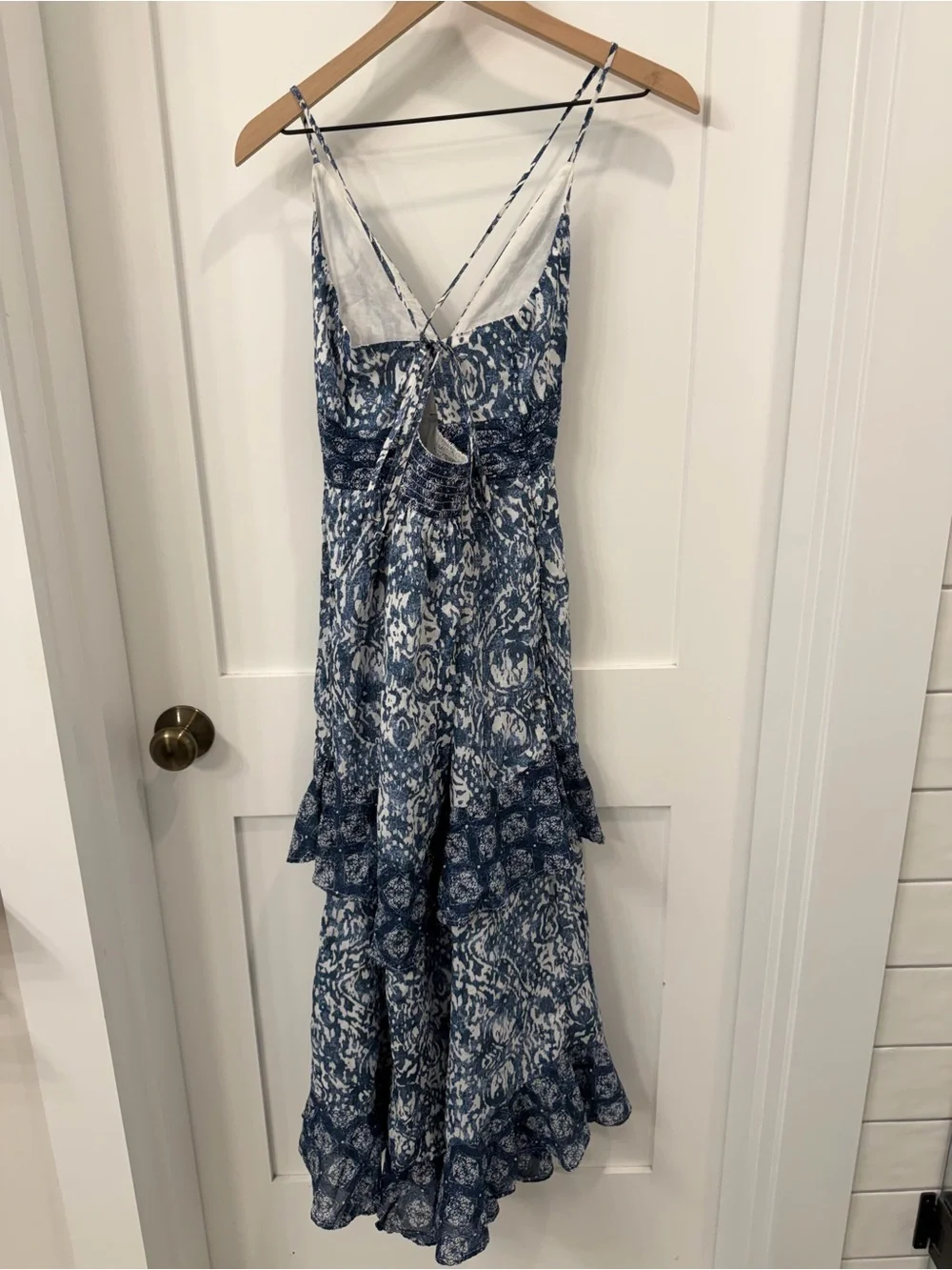 Abercrombie & Fitch Blue and White Printed Maxi Dress